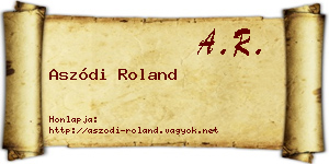 Aszódi Roland névjegykártya