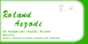roland aszodi business card